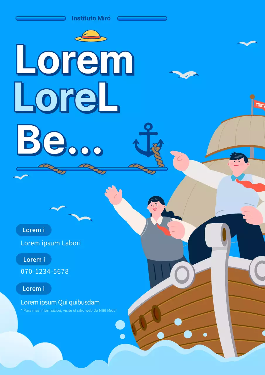 Puesto de consejero de escuela media con concepto de pirata azul claro