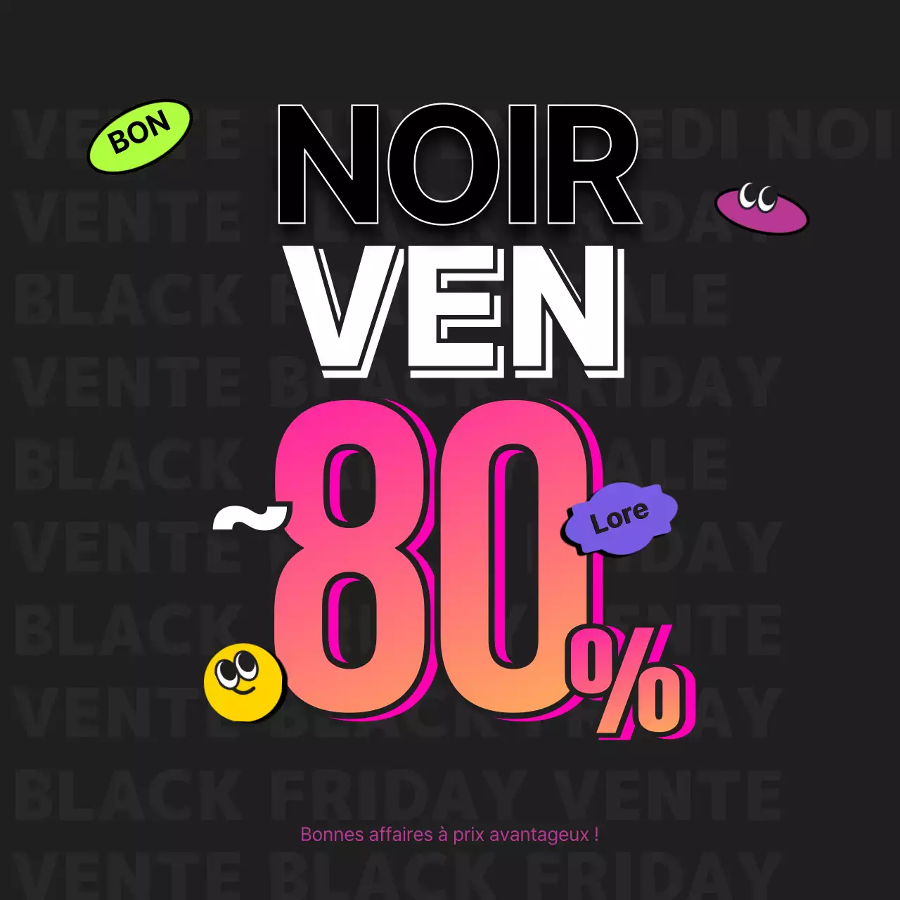 Vente d'autocollants noirs et branchés
