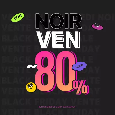Vente d'autocollants noirs et branchés