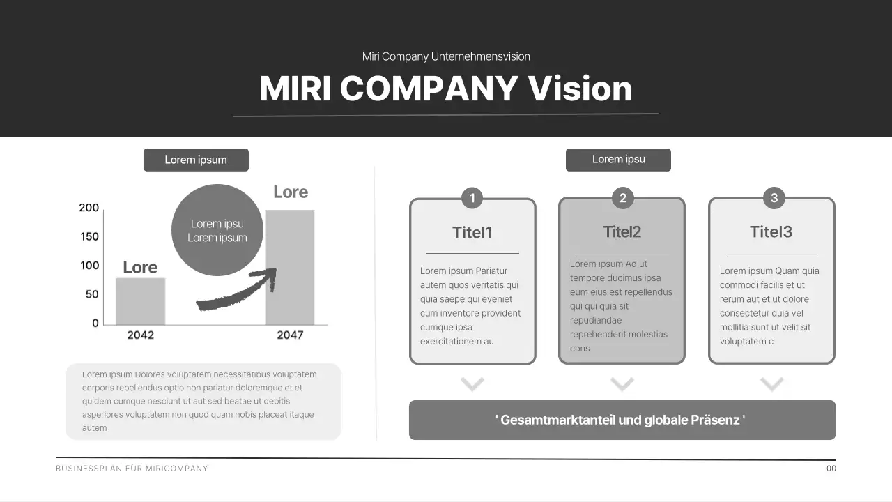 Ein modernes Unternehmensprofil in Schwarz und Grau