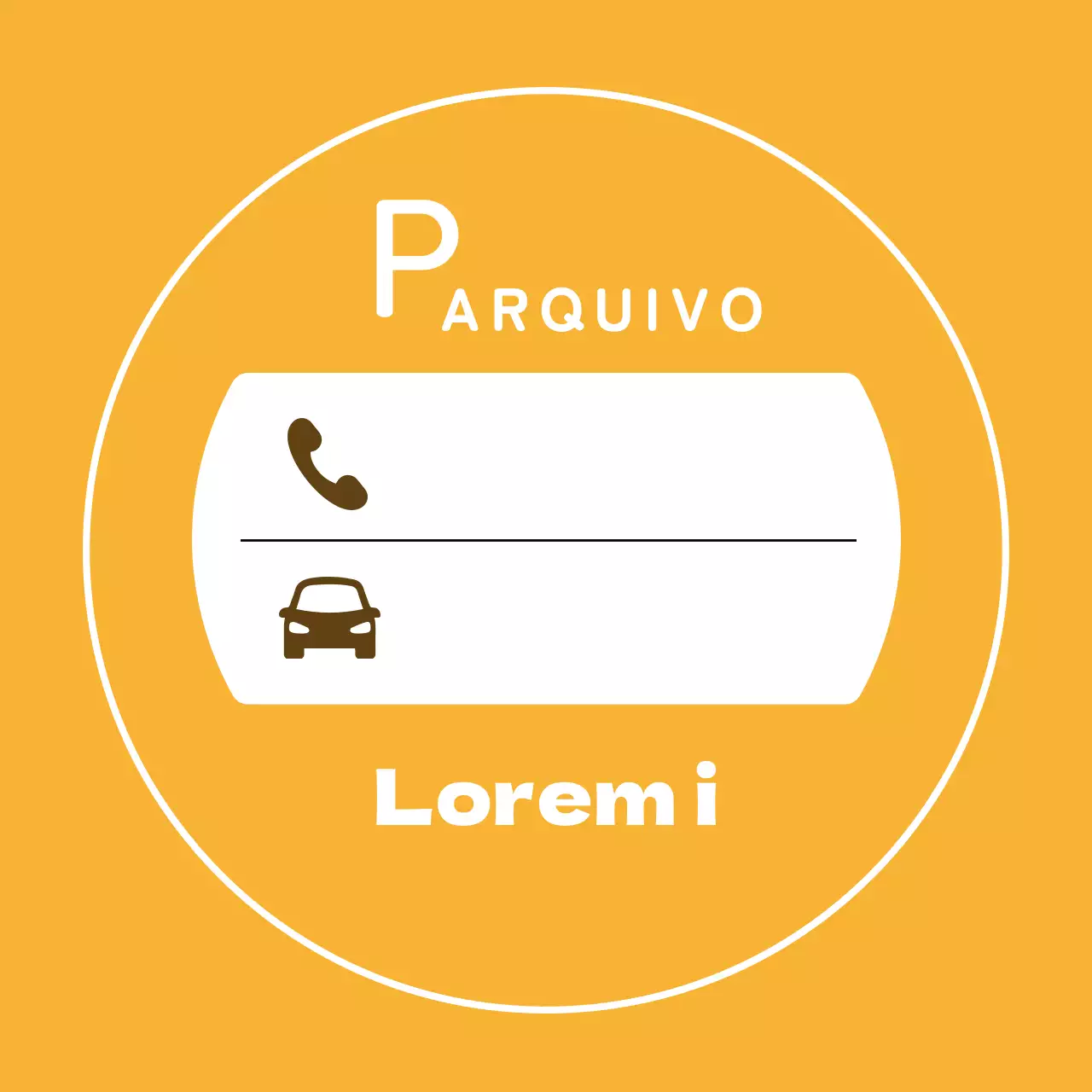 Placas de estacionamento ilustradas amarelas
