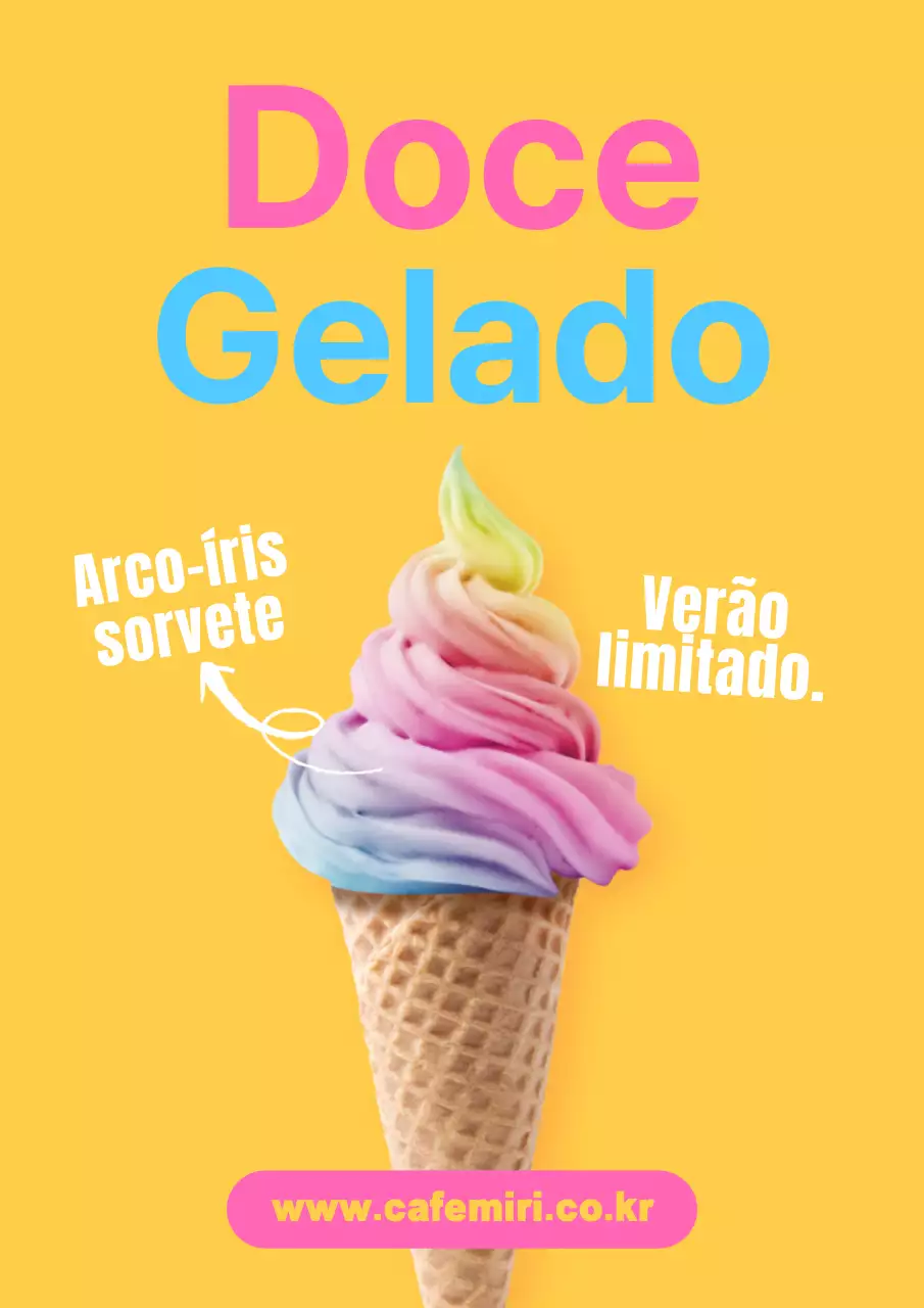 Cartaz amarelo bonito