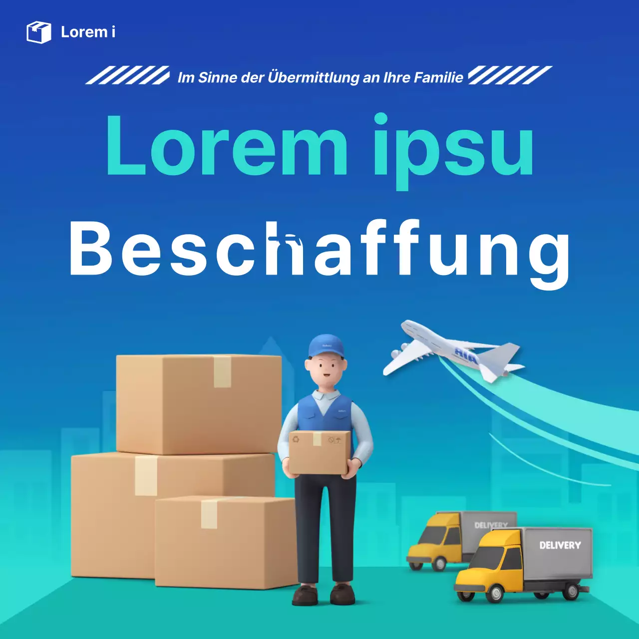 Förderung der Beschaffung in Übersee in Blau