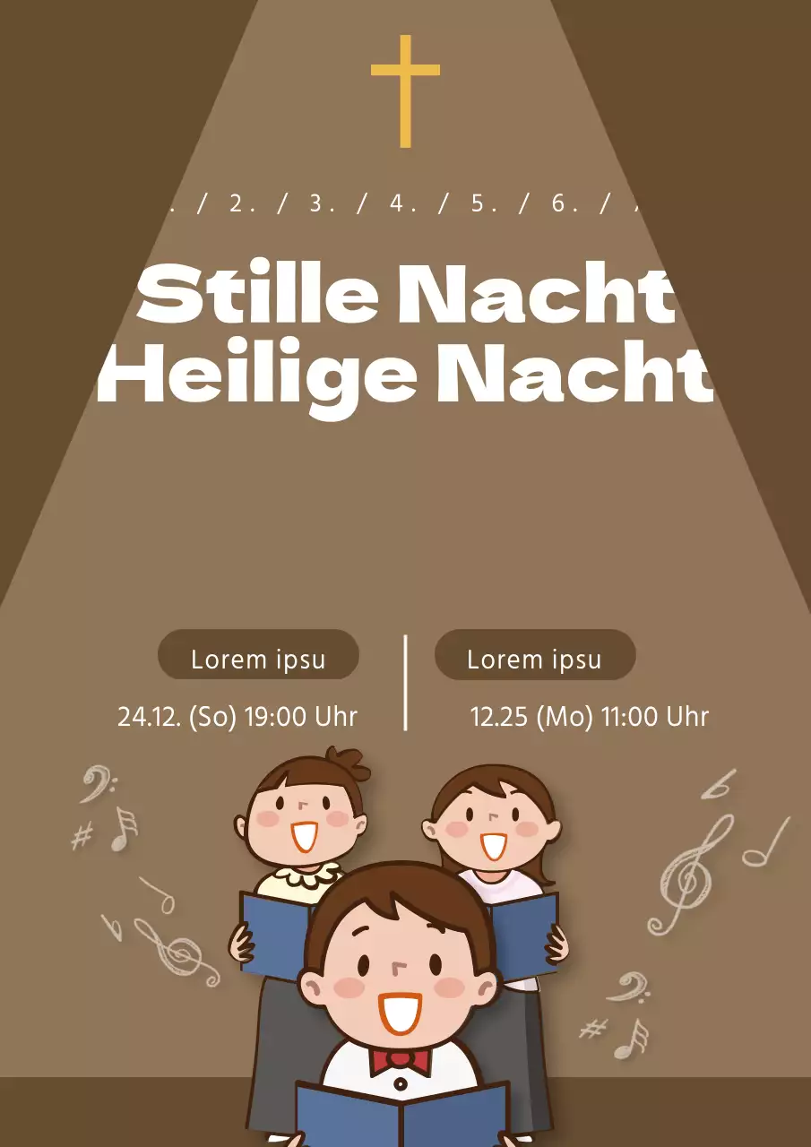 Weihnachten Erntedank-Gottesdienst Führer mit braunen Gesang Menschen Illustration