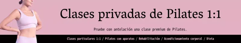 Contratar una clase de Pilates sobre fondo rosa