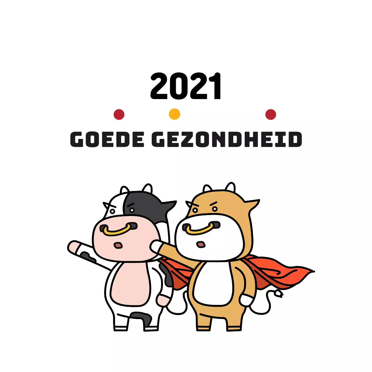 Schattig nieuwjaarsgroetlabel met witte illustratie