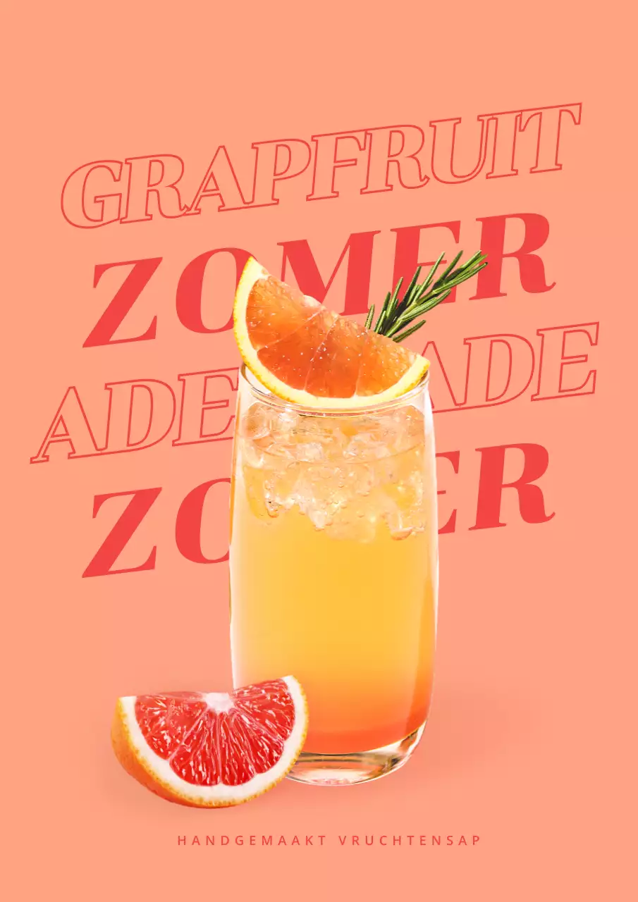 Zomerse drankenkaart met oranje en rode accenten