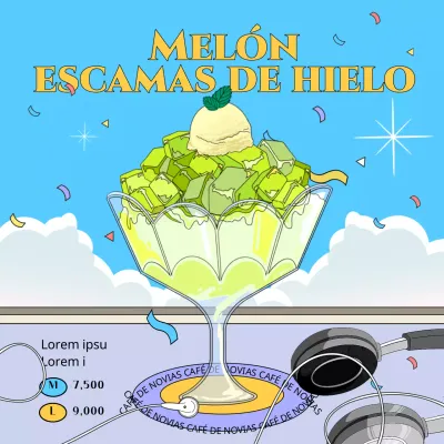 Helado de melón retro de verano azul claro púrpura