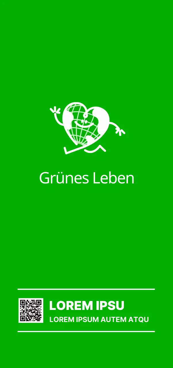Werben Sie für ein umweltfreundliches Camp mit einer niedlichen herzförmigen Erdfigur in Grün.