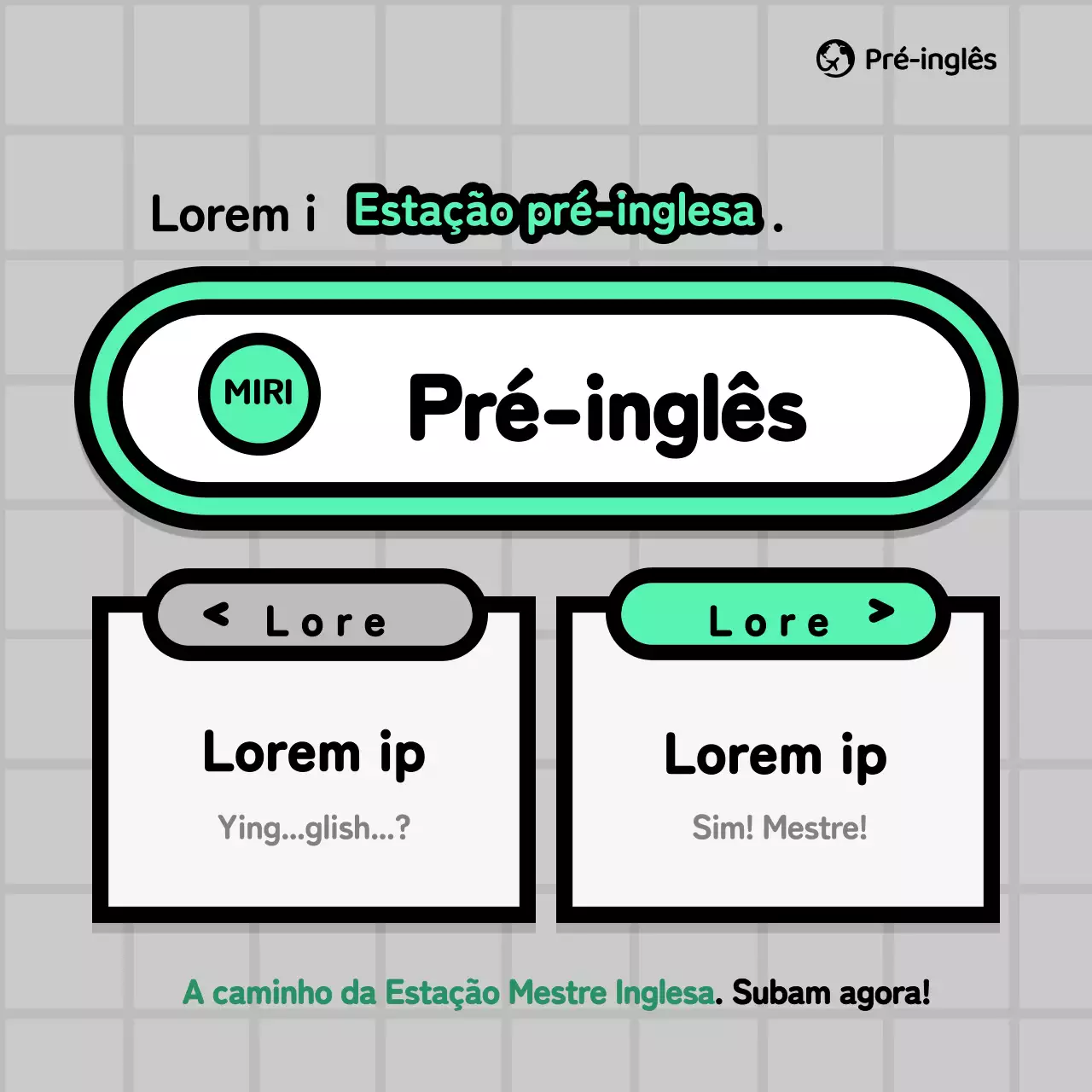 Promoção do conceito de metro escola em cinzento e verde