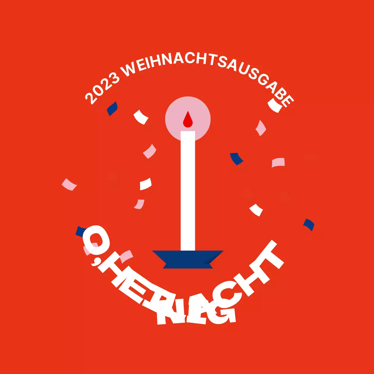 Rot und blau illustrierte Weihnachtsverpackungsetiketten