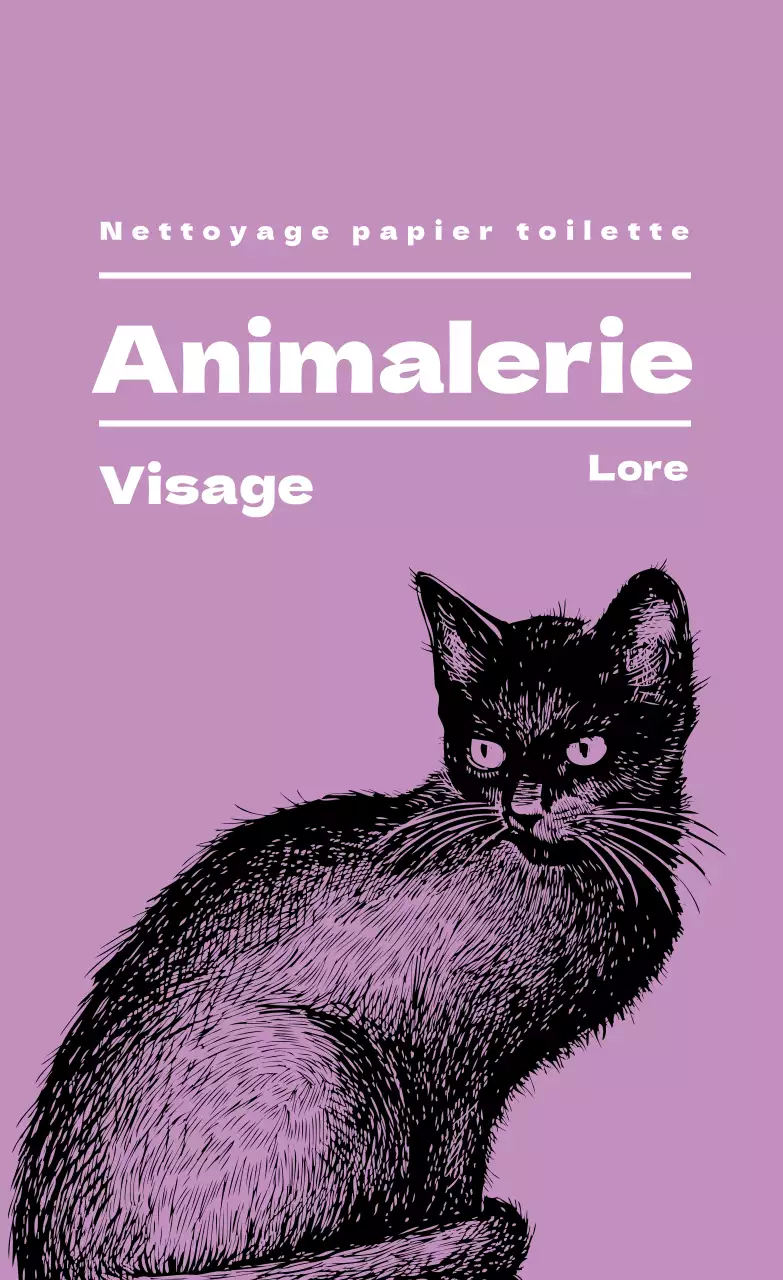 Étiquettes de l'animalerie illustrée en violet