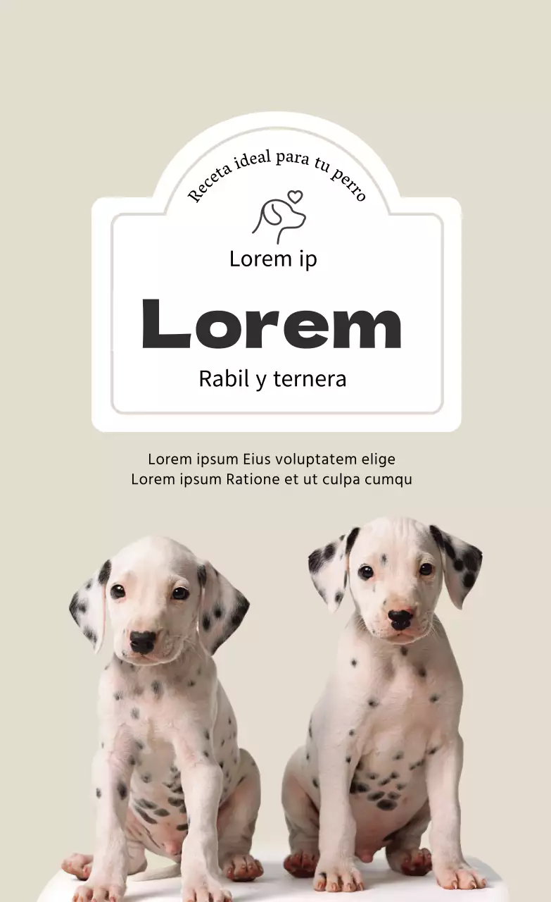 Etiqueta Neat Beige Puppy