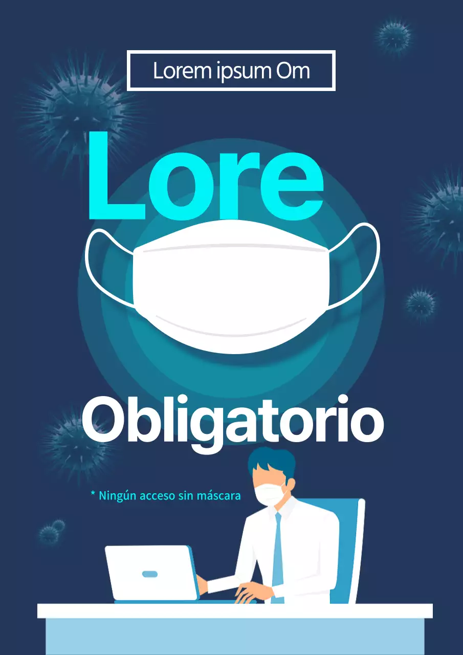 Aviso de máscaras corona azul marino obligatorias