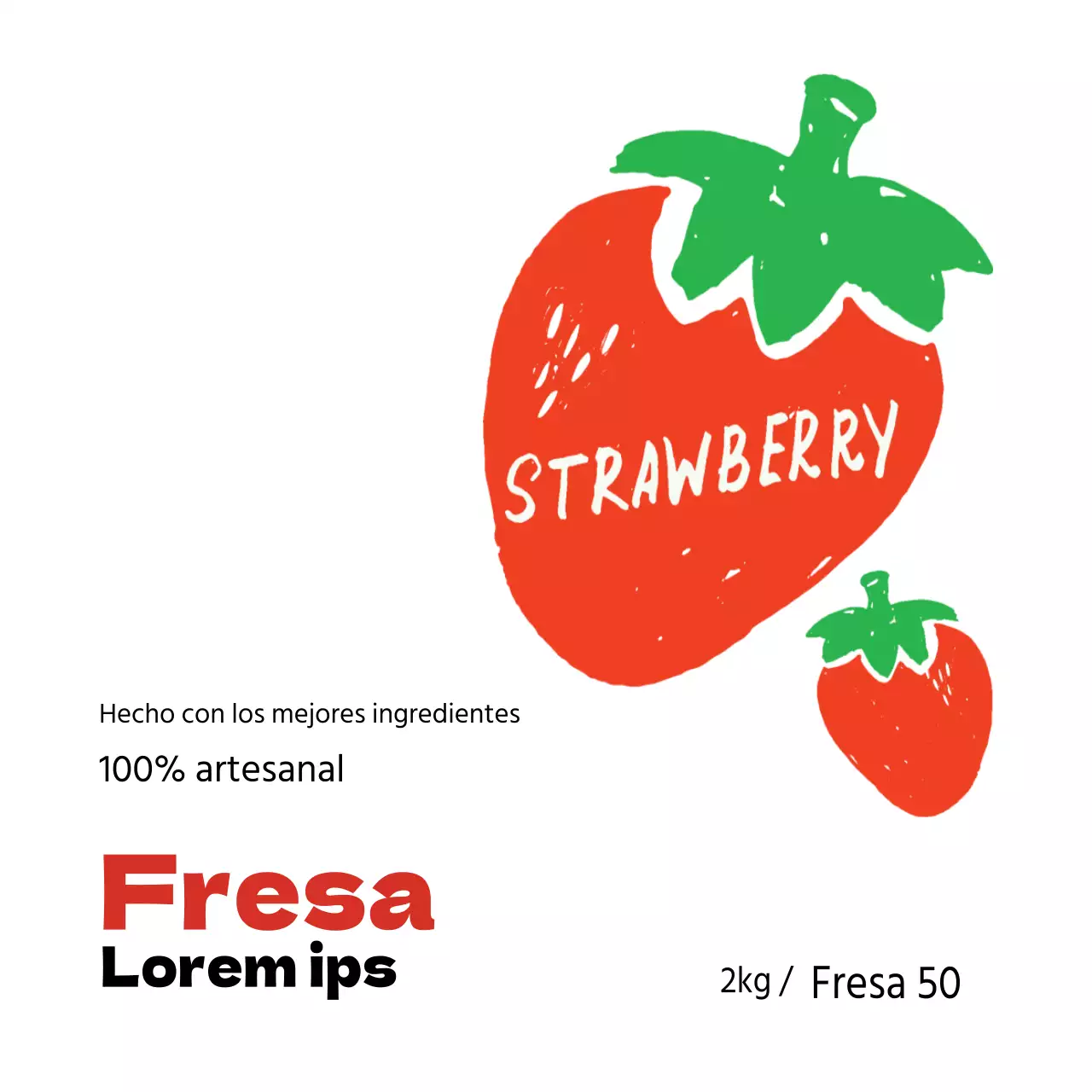 Etiquetas de mermelada casera de fresa