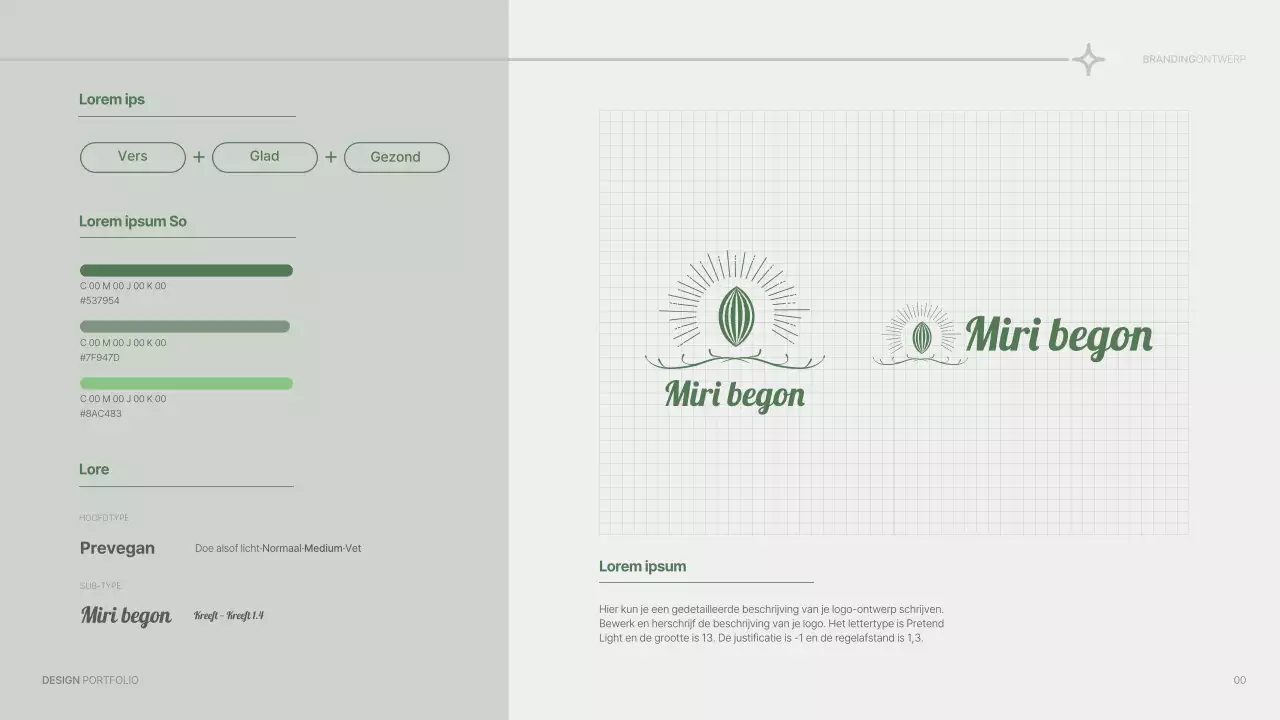 Designportfolio met een eenvoudig concept in blauw en wit