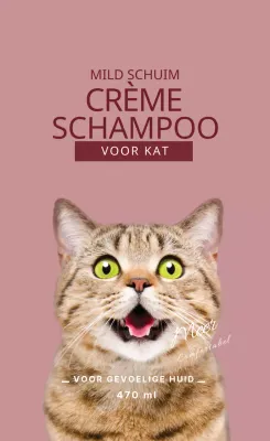 Etiket met roze foto van gemarkeerde kat