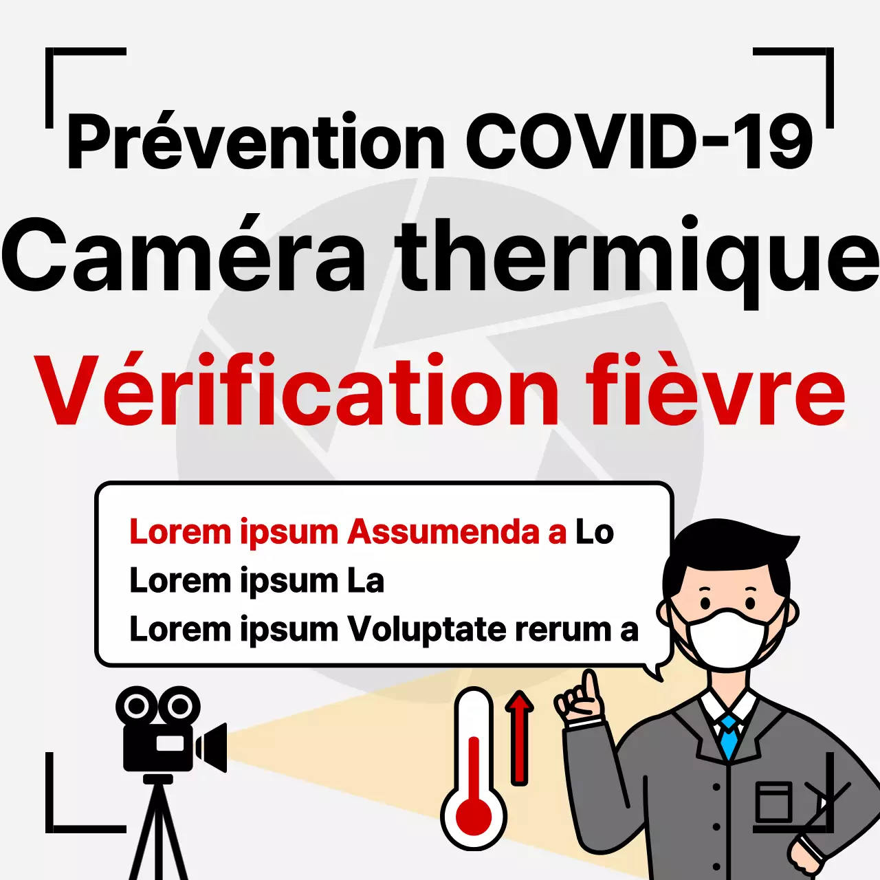 Guide de contrôle de la fièvre de la caméra thermique Black bold COVID-19