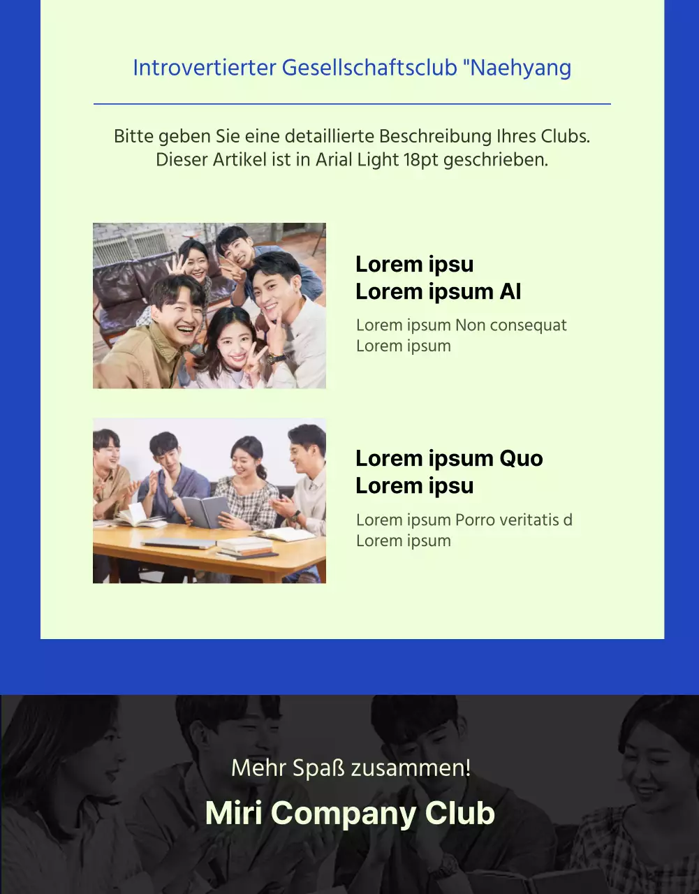 Die trendigen Arbeitsplatzclubs von Blue suchen nach neuen Mitgliedern