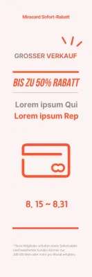 Vertikales Webbanner für Rabattaktionen in Orange und Grau