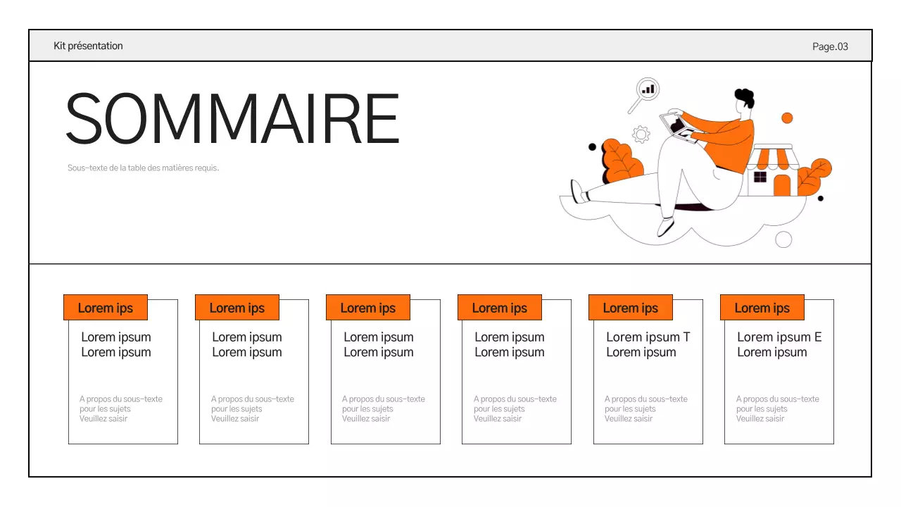 Rapports d'activité simples en orange