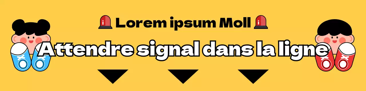 Pour un guidage par feux de signalisation pour les enfants avec des caractères d'enfant jaunes
