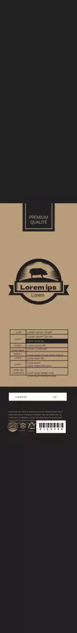 Icône noire simple étiquette de poitrine de porc