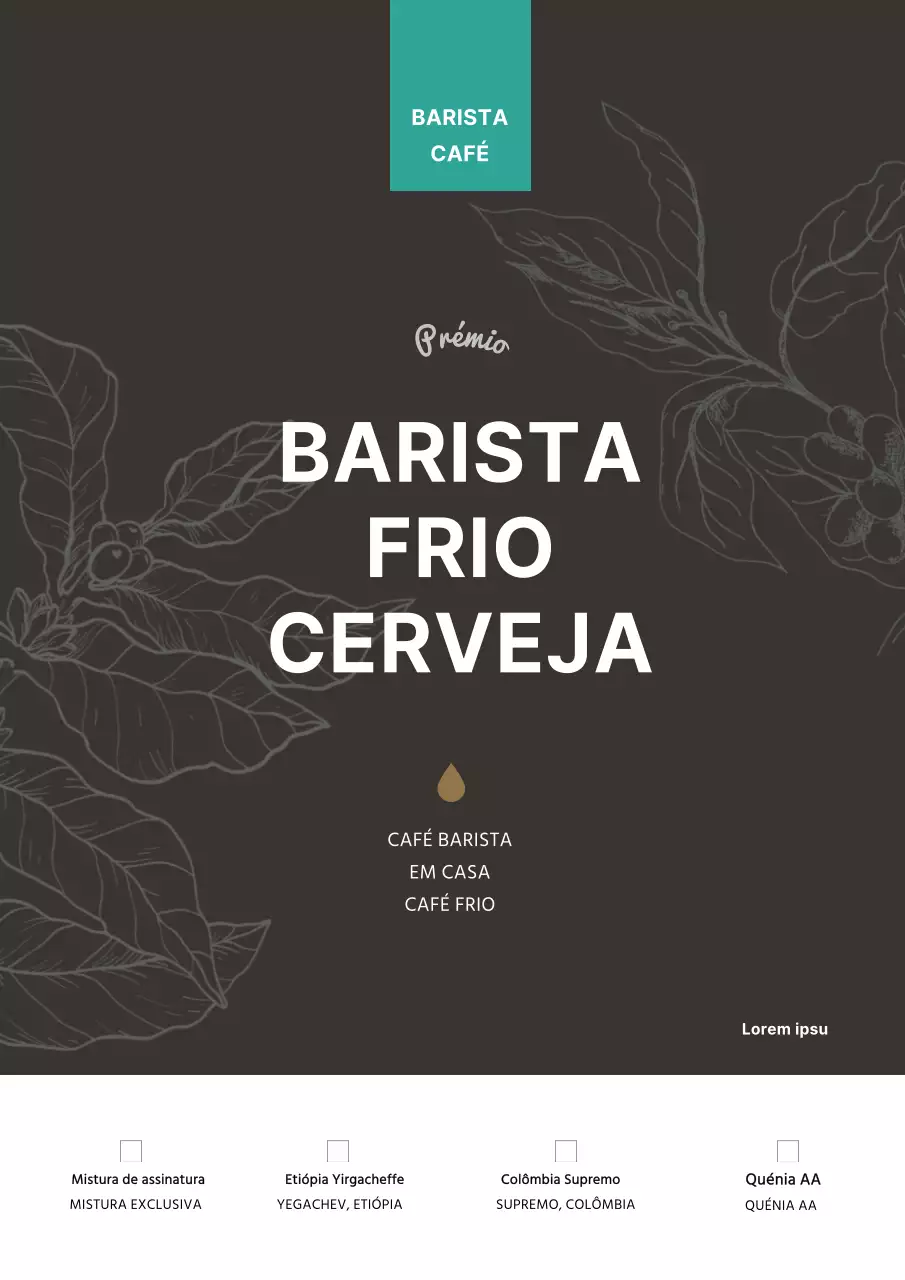 Design da promoção do produto do Braunton Cafe