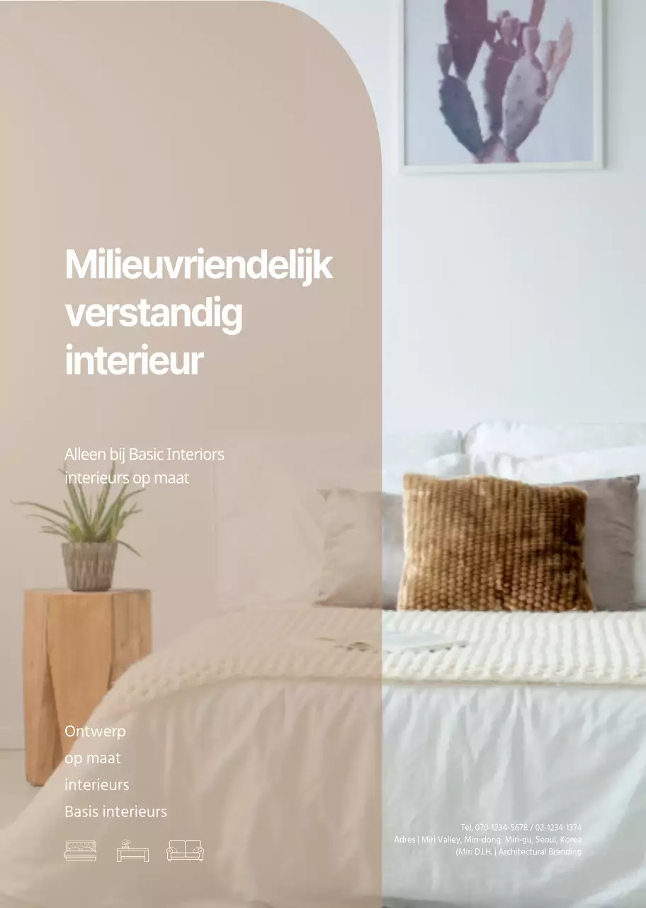 Een eenvoudig modern interieur in beige en wit promoten