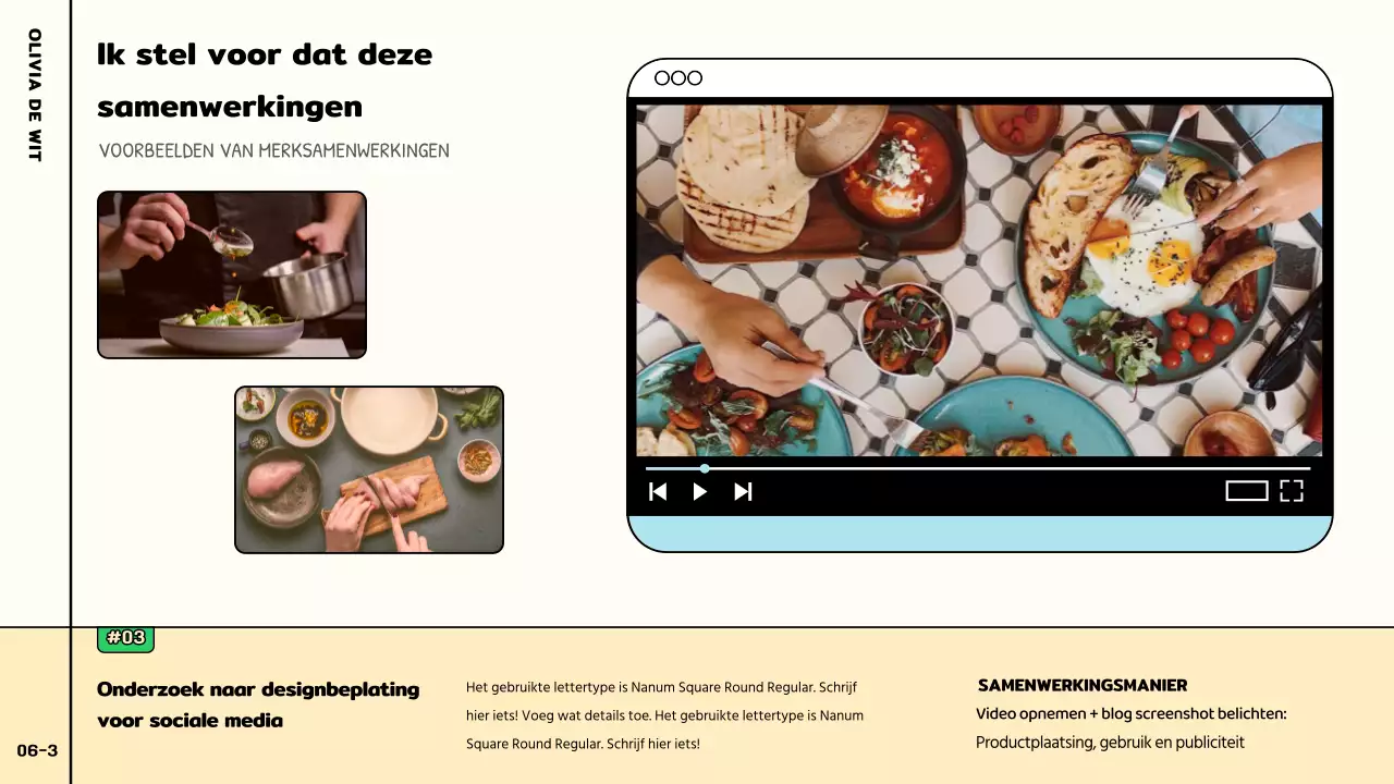 Een schattig en kleurrijk info-chart YouTuber samenwerkingsvoorstel in roze, groen en pastel.