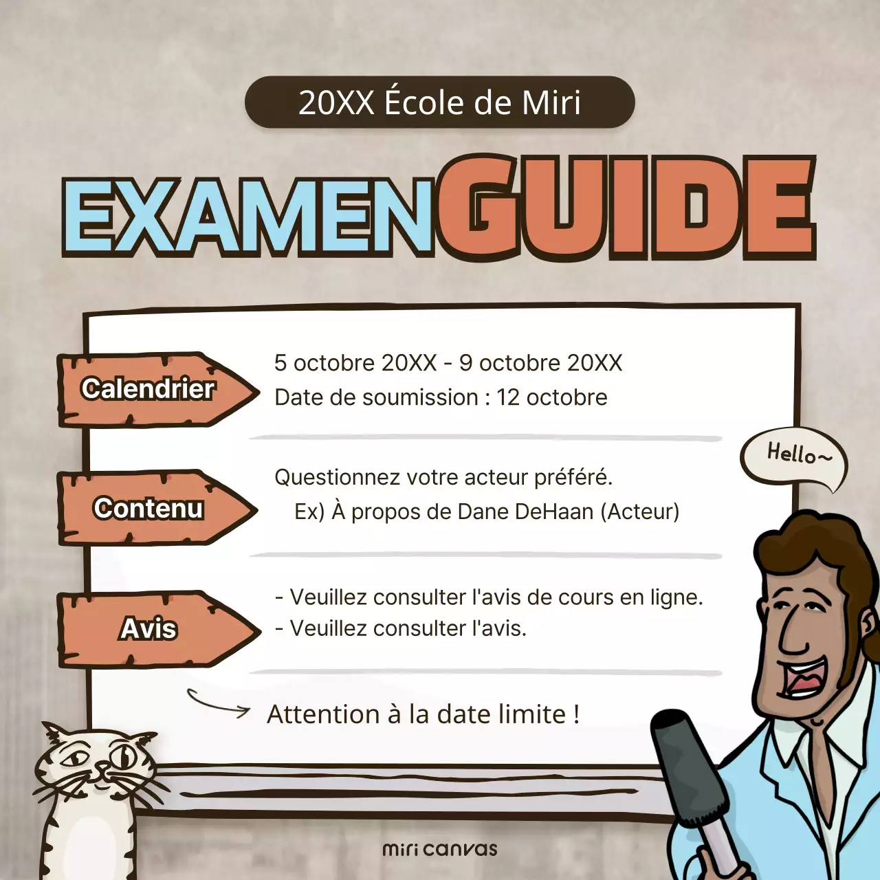 Annonce de la classe illustrée par Brown