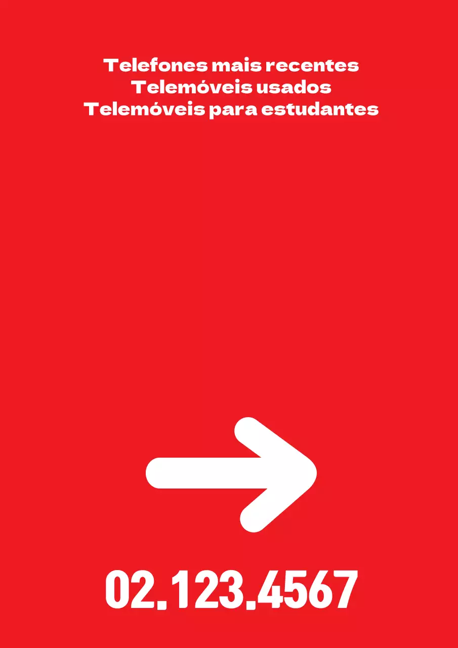 Promover as vendas da loja de telemóveis com setas vermelhas
