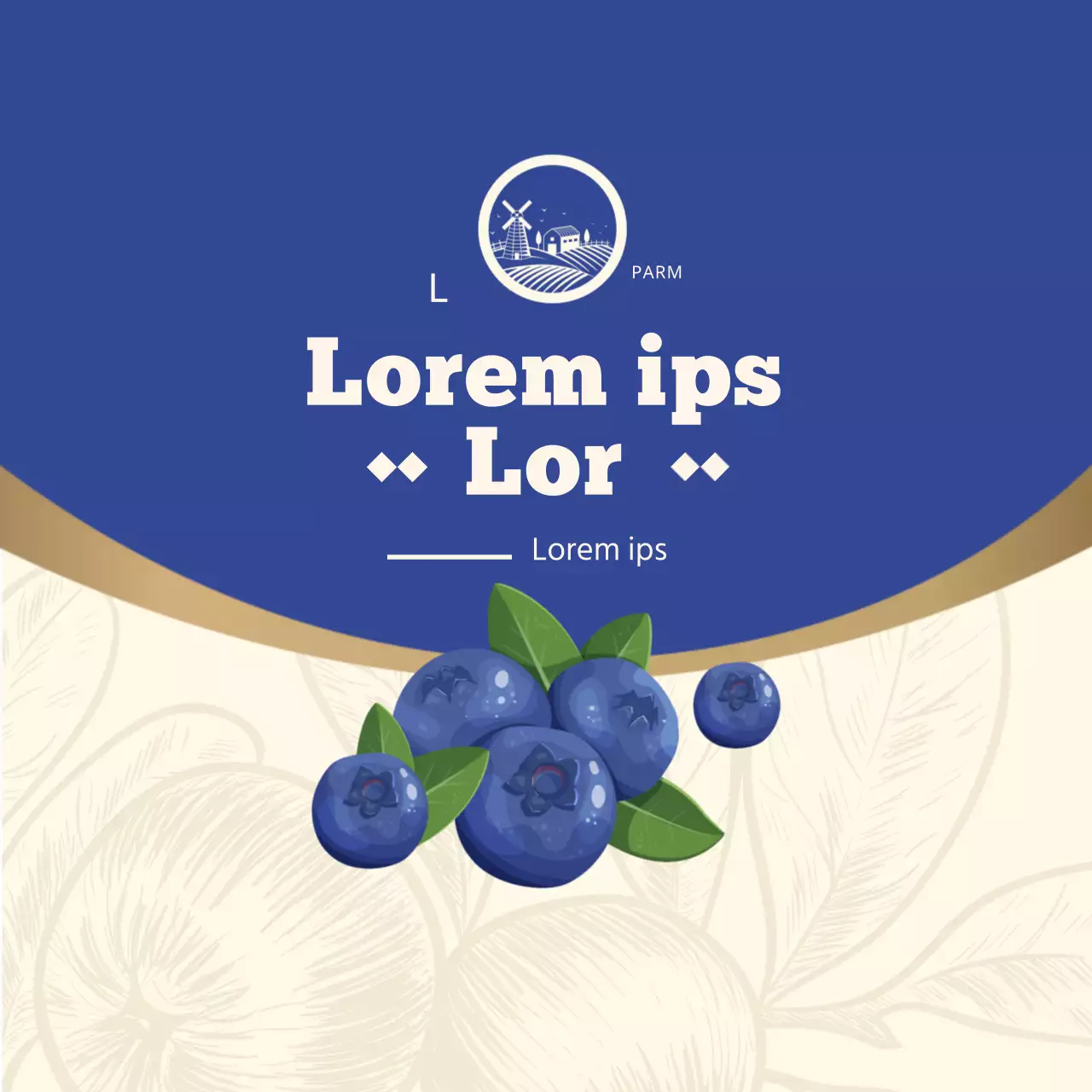 Etichette per la marmellata di mirtilli blu lussuosa