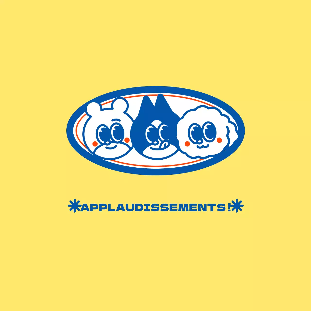 Articles personnalisés avec un design simple mettant en scène de jolis animaux en jaune et bleu.