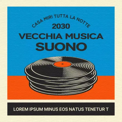 Promuovete il vostro concerto con un tocco retrò rosso e blu