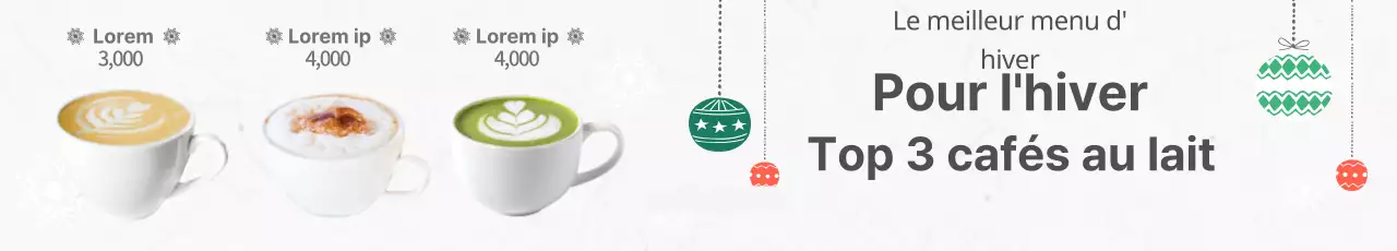 Photo blanche Publicité pour le menu saisonnier du café de Noël