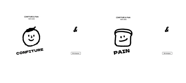 Logo pour la promotion et l'information d'un café dessert avec une personne mignonne et une illustration de pain