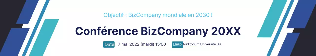 Promouvoir un événement de lancement d'entreprise propre avec un lettrage bleu