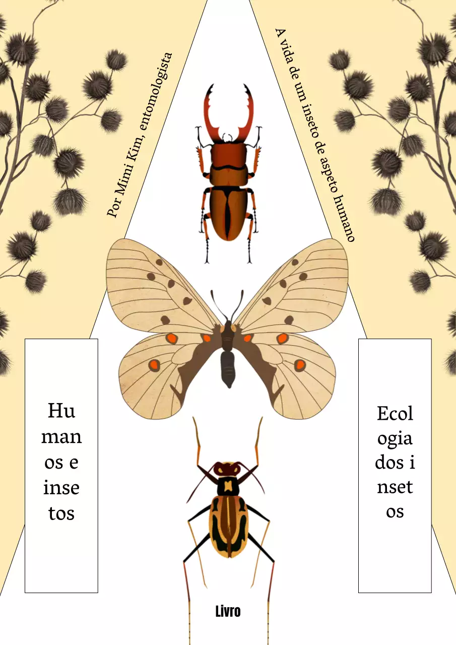Ecologia dos insectos calmos amarelos e castanhos