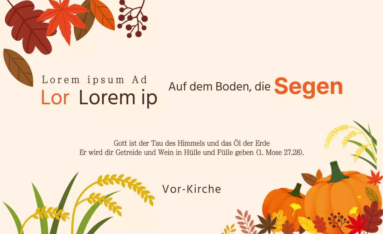 Orange Herbst Erntedank Kirche