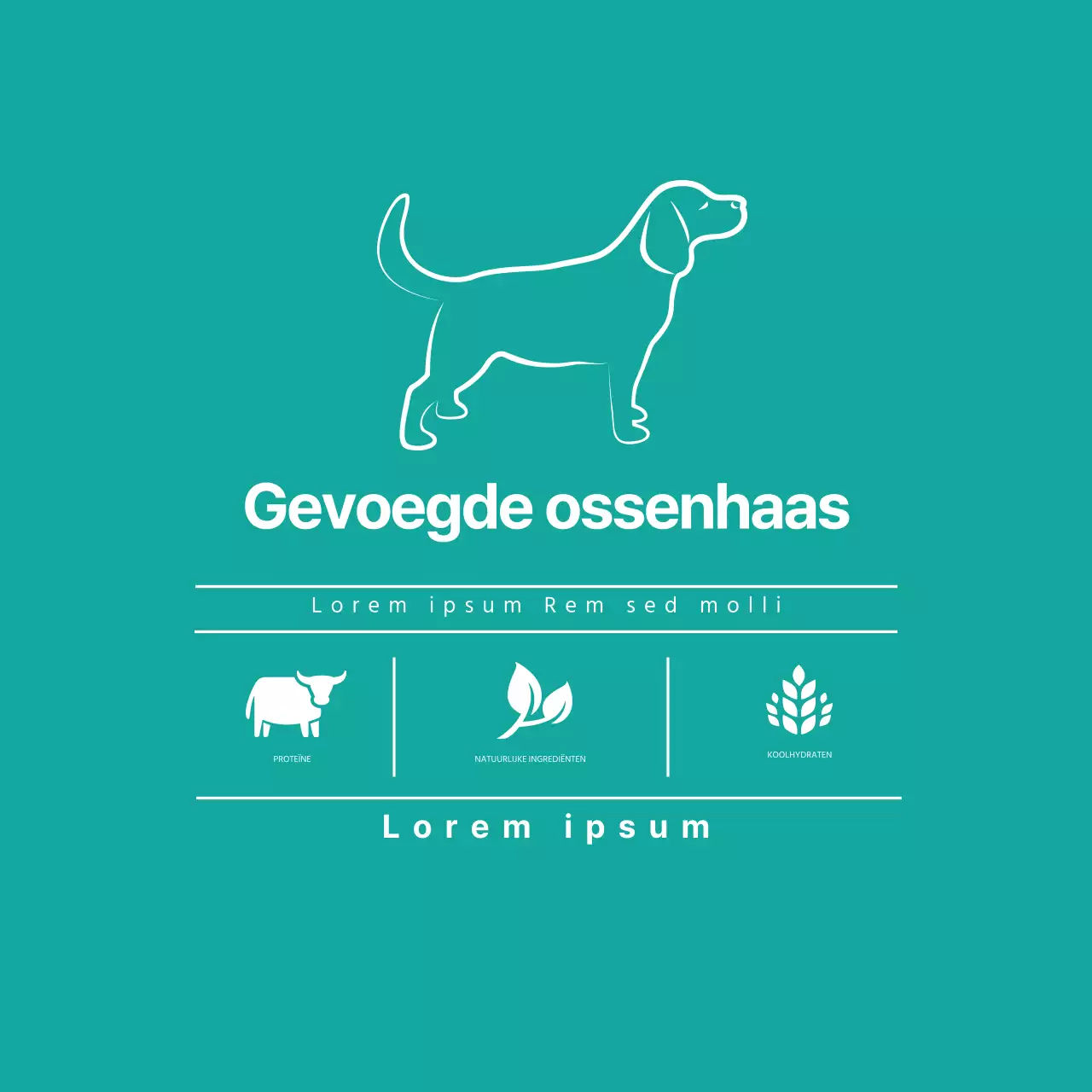 Label voor schone voeding met blauwe illustratie