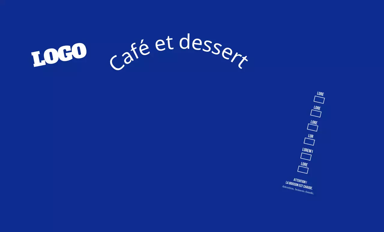 Texte en lettres simples bleu cafe