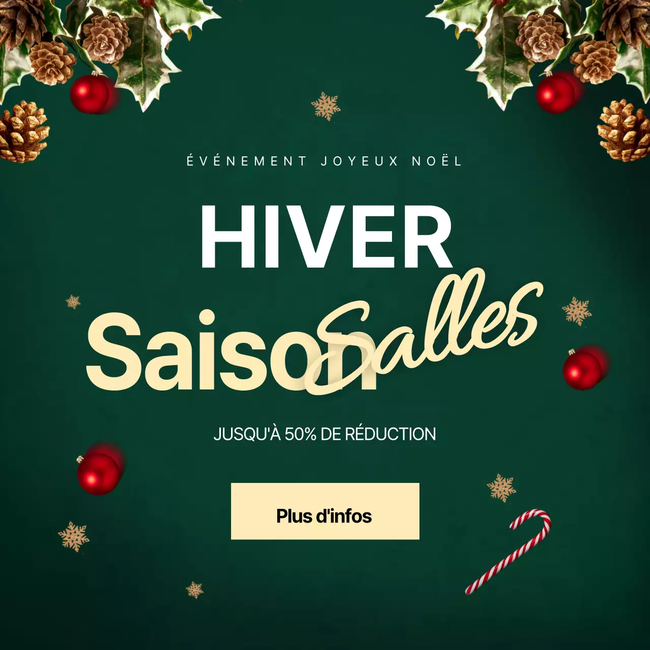 Vendre des articles de fête de Noël en vert et jaune