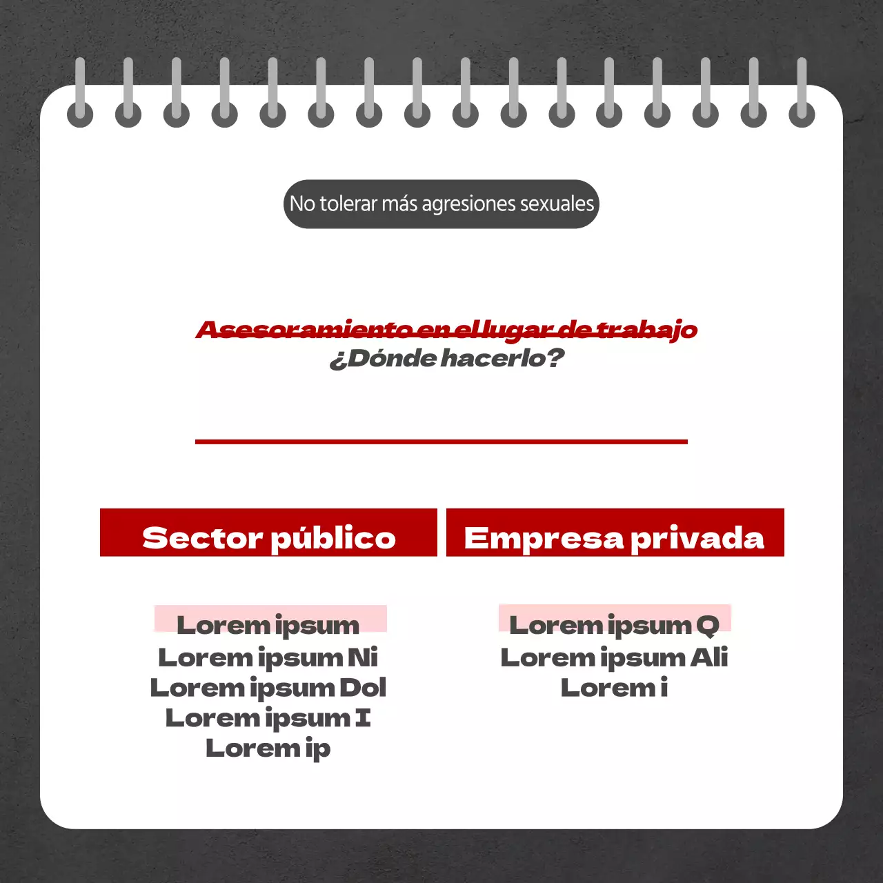 Mala conducta sexual en el lugar de trabajo