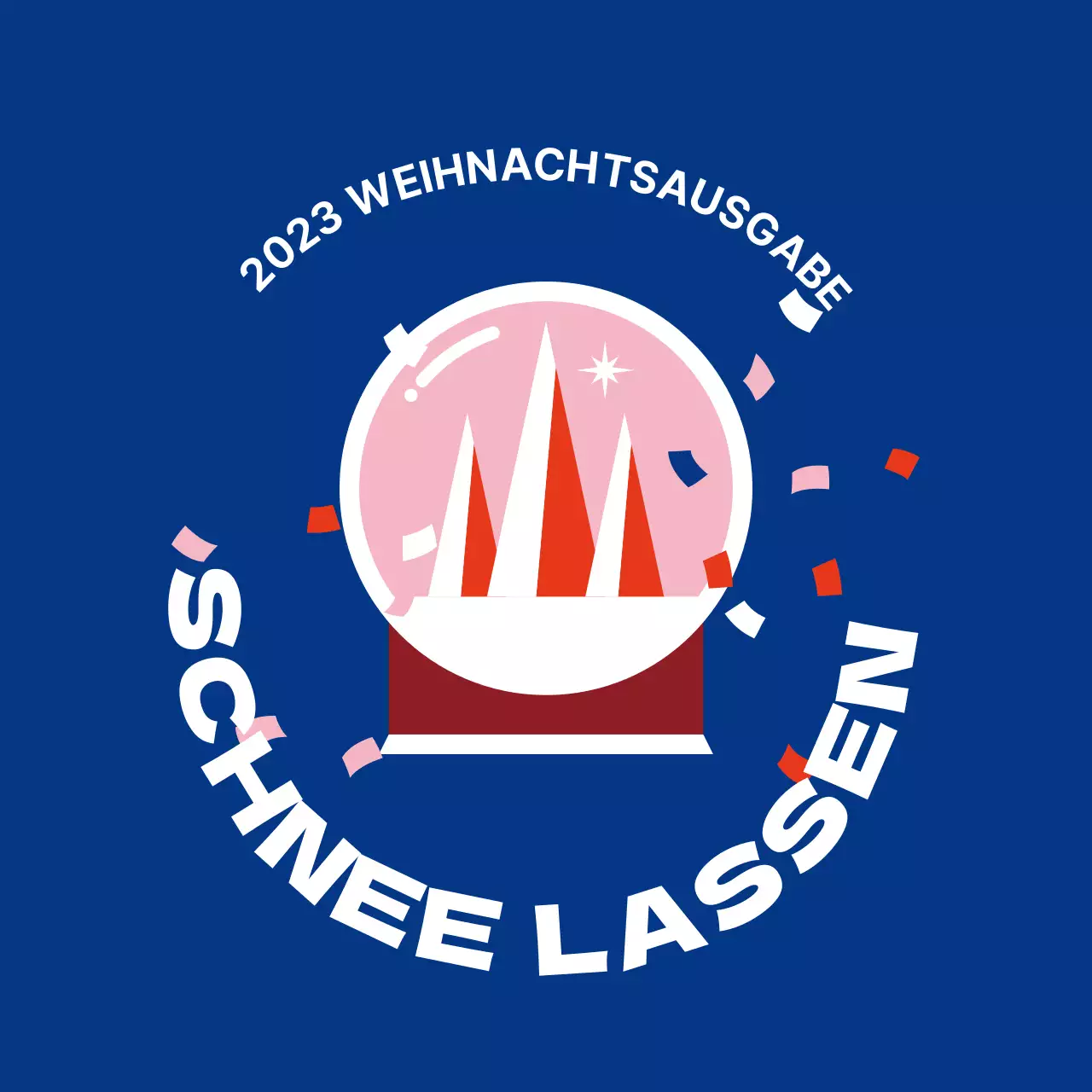 Rot und blau illustrierte Weihnachtsverpackungsetiketten