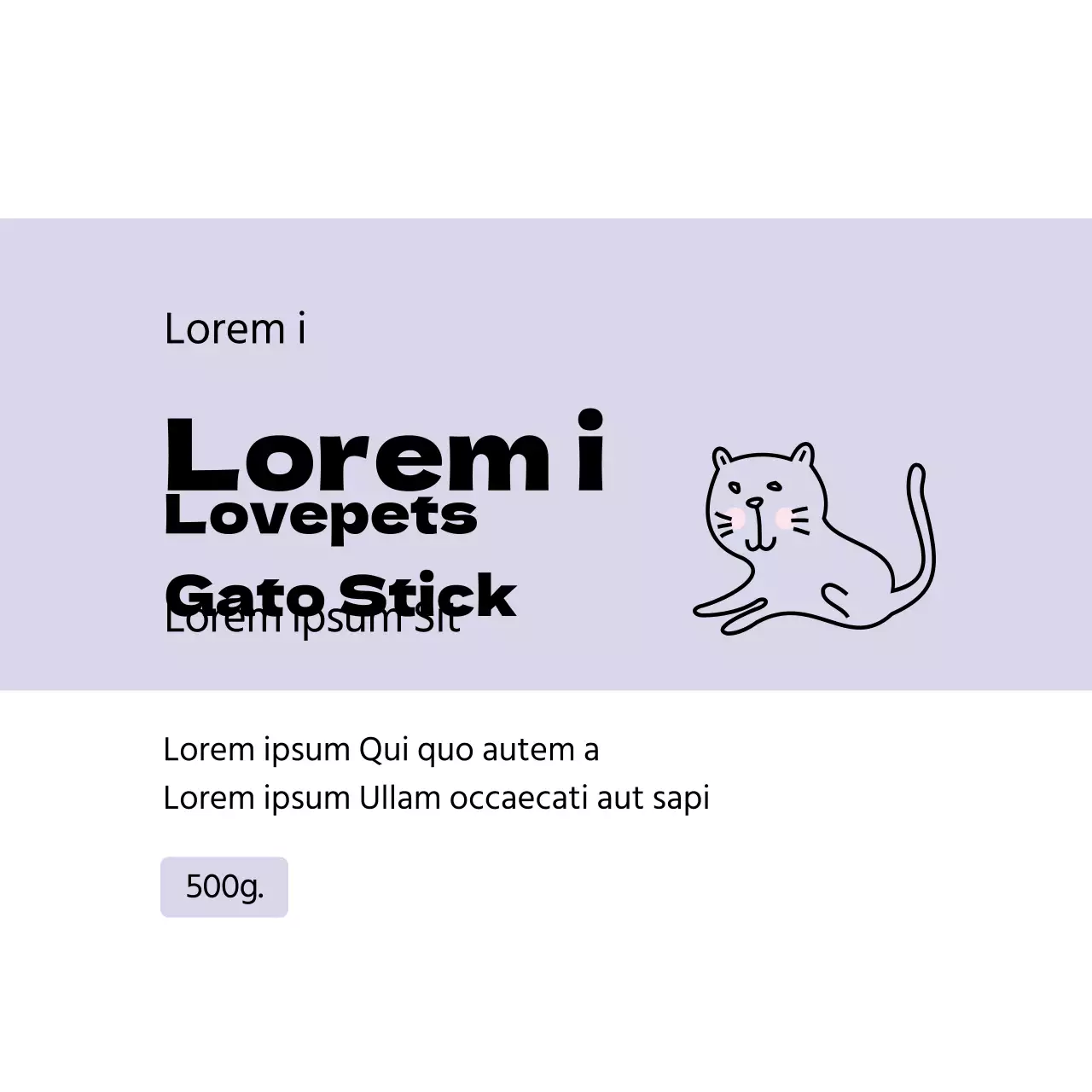 Etiqueta para mascotas con ilustración morada