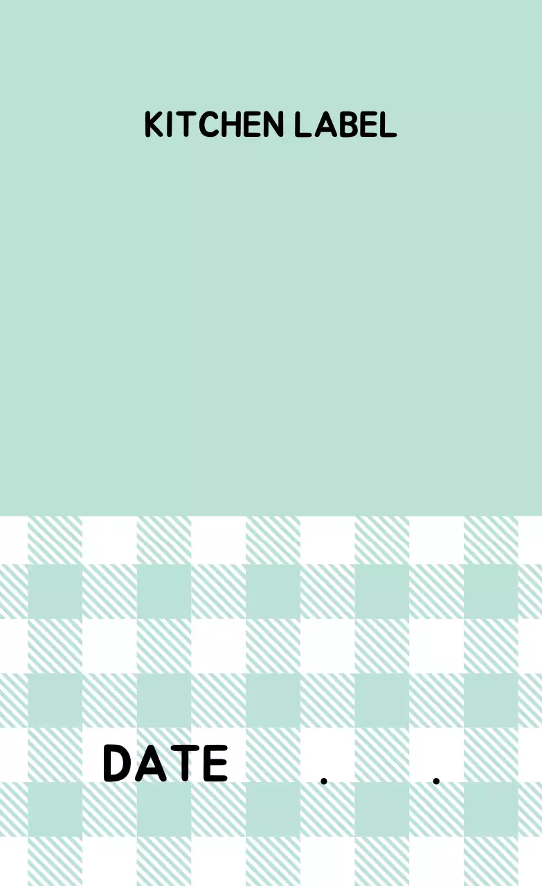 ミントチェック柄キッチンラベル