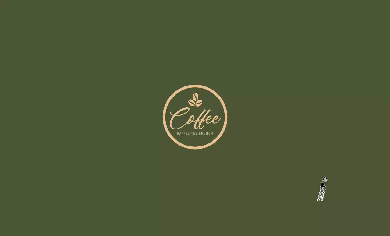 Gold und grün Café Pappbecher Design