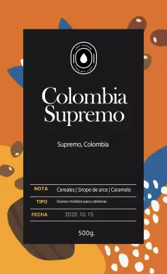 Café ilustración etiqueta frijol 01