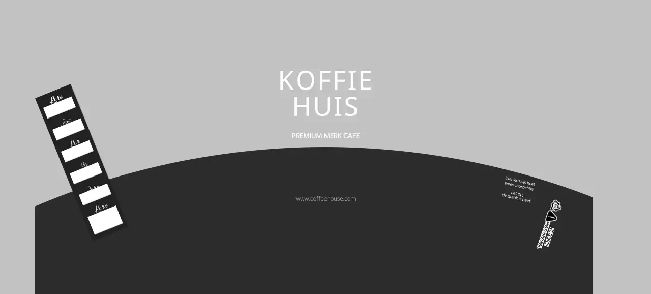 Monochrome eenvoudige symbologie café papieren bekers